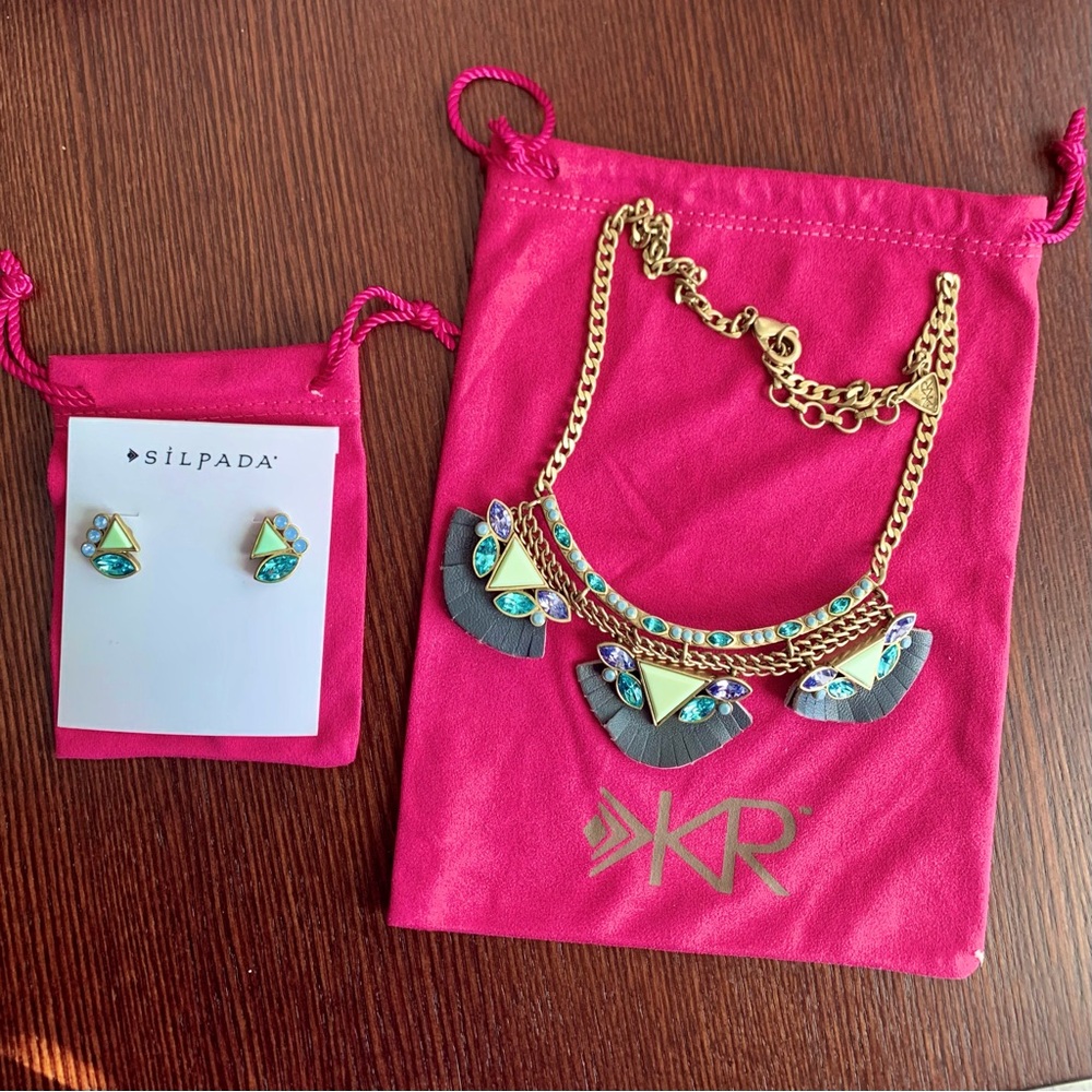 Silpada Posy Fringe Necklace & Earrings NEW